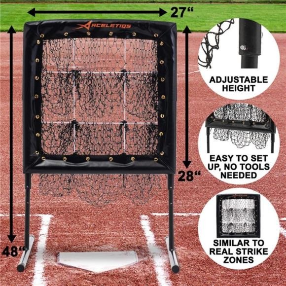 Pitching Net | Baseball Pitching Trainer |Adjustable Height and Portable - Picture 2 of 6
